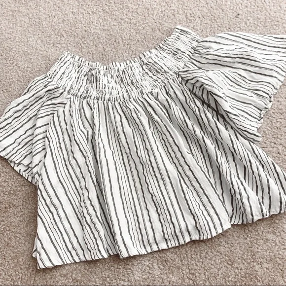 Kimchi Blue off shoulder striped blouse - Picture 2 of 6